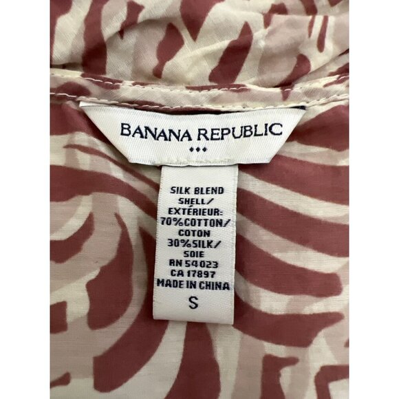 Banana Republic Silk Blend Blouse Sheer Tie Front Popover Animal Print S - Picture 3 of 7